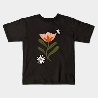 Hand drawn lovely aesthetic flowers Kids T-Shirt